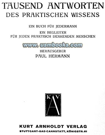 Tausend Antworten des praktischen Wissens, Paul Hermann