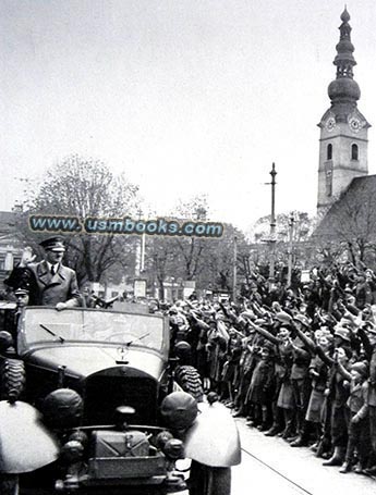 After finishing the campain against Jugoslavia and Greece, Adolf Hitler visits Klagenfurt, capital of Kaernten on 29. April 1941