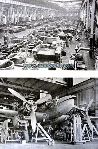 Nazi Four Year Economic Plan, Nazi tank factory, airplane production