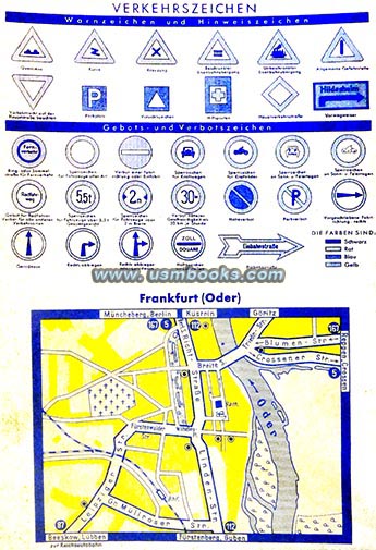 Nazi road signs, Frankfurt (Oder) Nazi map