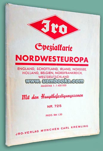 Spezialkarte Nordwesteuropa JRO-Verlag Mnchen Carl Kremling, JRO-Spezialkarte Nordwesteuropa : England, Schottland, Irland, Nordsee, Holland, Belgien, Nordfrankreich, Westdeutschland mit den Hauptbefestigungszonen