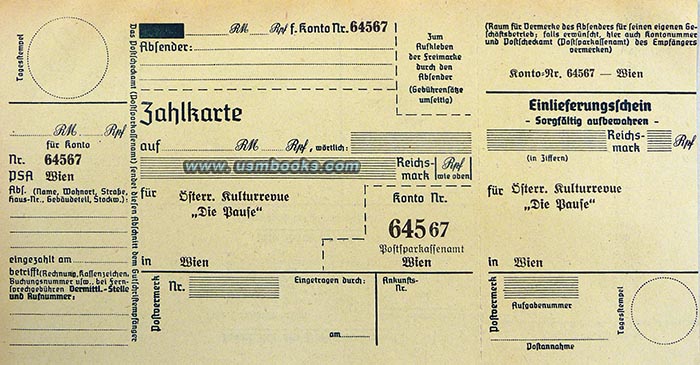 sterreichische Kulturrevue Die Pause subscription payment form