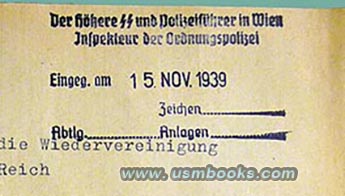 1939 Nazi SS and Police rubber stamp