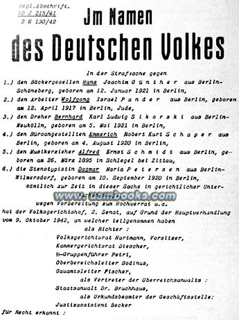  Nazi death sentences