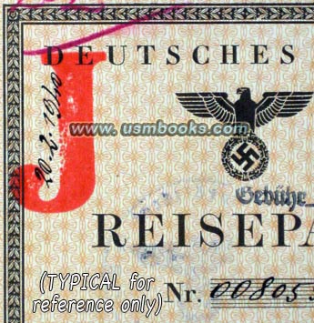 Judenstern, Jewish J in Nazi passport 