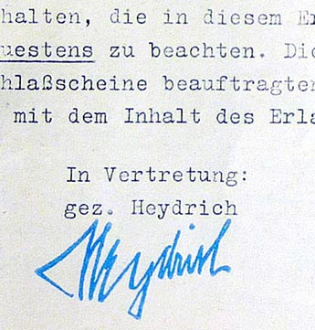 Reinhard Heydrich signature