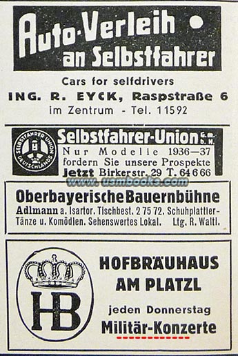 Hofbräuhaus advertising 1937