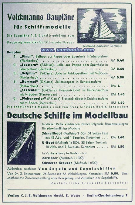 Kriegsmarine U-Boot, Schnellboot model plans