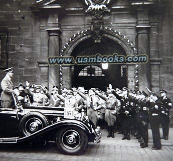 September 1937 Hitler arrival at Nuremberg City Hall